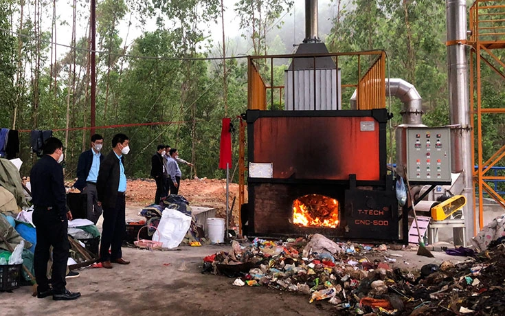 Lò đốt rác thải sinh hoạt CNC–500A tại xã Nghĩa Hòa huyện Lạng Giang tỉnh Bắc Giang